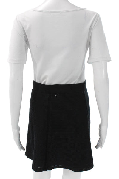 Vince Women A-Line Striped Gray Skirt Cotton Blend Short Pull On Size 2XS
