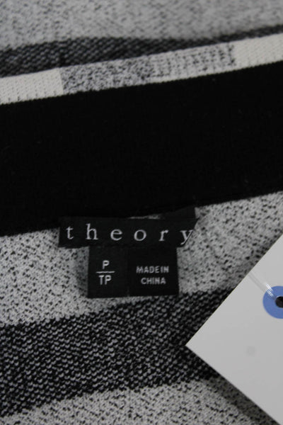 Theory Womens Straight Pencil Skirt Black Check Polyamide Short Size PP