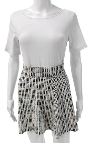 Theory Womens Wrap Skirt Black Check Short Viscose Size PP