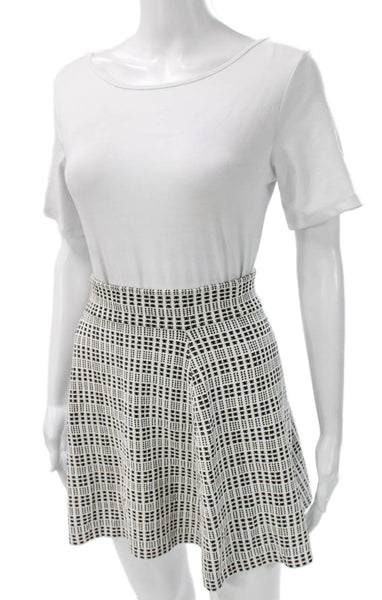 Theory Womens Wrap Skirt Black Check Short Viscose Size PP