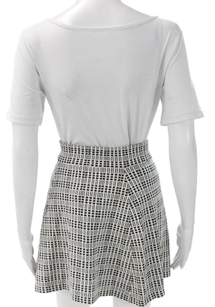 Theory Womens Wrap Skirt Black Check Short Viscose Size PP