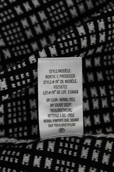 Theory Womens Wrap Skirt Black Check Short Viscose Size PP