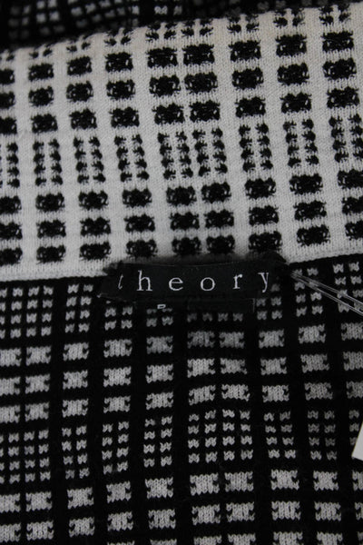 Theory Womens Wrap Skirt Black Check Short Viscose Size PP
