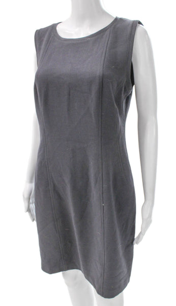 Jennifer Tattanelli Women Sheath Dress Gray Sleeveless Roundneck Knee Size 50