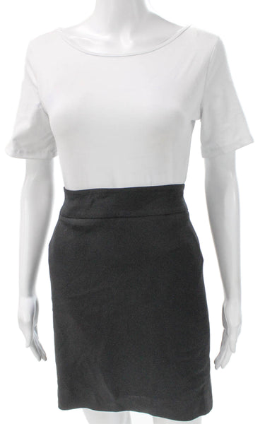Armani Collezioni Womens Straight Pencil Skirt Gray Silk Blend Zip Size 12