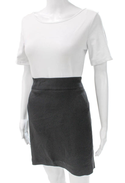 Armani Collezioni Womens Straight Pencil Skirt Gray Silk Blend Zip Size 12
