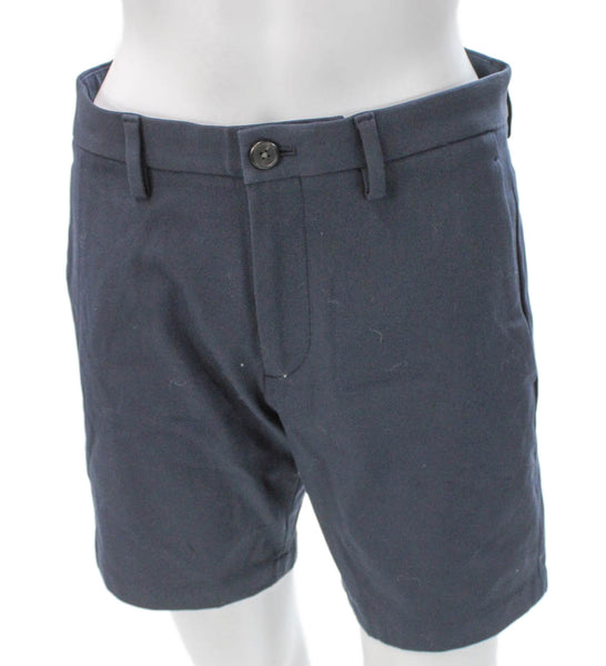 Theory Mens Chino Shorts Blue Cotton Blend Button Size 28