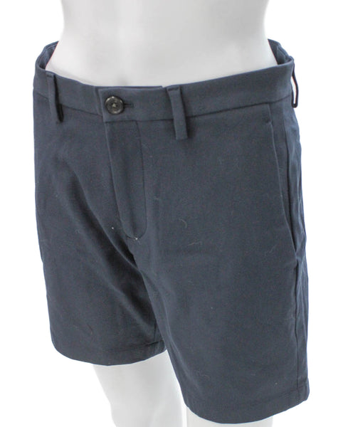 Theory Mens Chino Shorts Blue Cotton Blend Button Size 28