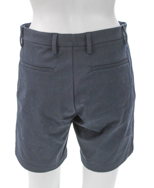 Theory Mens Chino Shorts Blue Cotton Blend Button Size 28