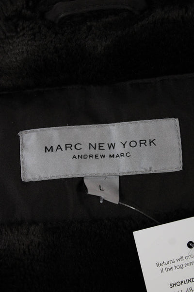 Marc New York Womens Brown Synthetic Parka Zip Size L