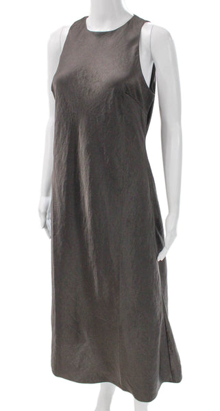 Madewell Womens Tank Dress Gray Sleeveless Mid-Calf Button Polyester Size 4