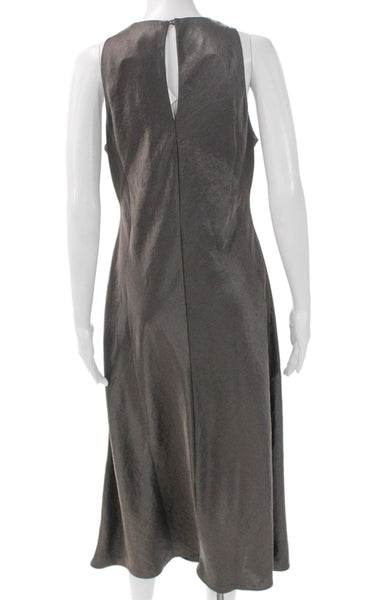 Madewell Womens Tank Dress Gray Sleeveless Mid-Calf Button Polyester Size 4