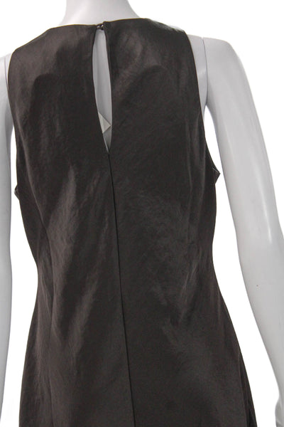 Madewell Womens Tank Dress Gray Sleeveless Mid-Calf Button Polyester Size 4