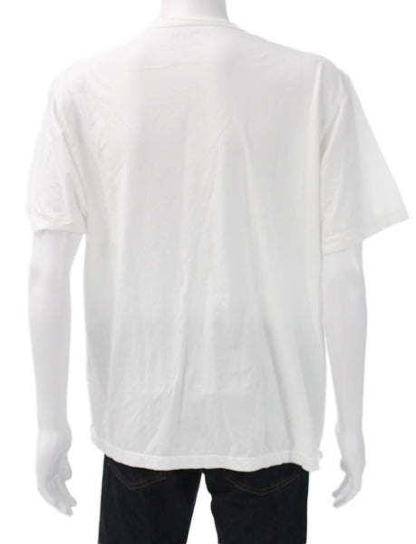 Todd Snyder Mens White Cotton Crew Neck Short Sleeve T Shirt Size L
