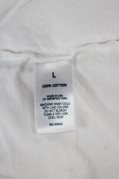 Todd Snyder Mens White Cotton Crew Neck Short Sleeve T Shirt Size L