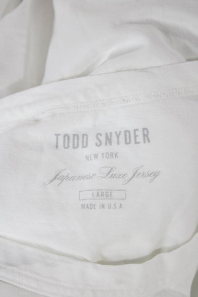 Todd Snyder Mens White Cotton Crew Neck Short Sleeve T Shirt Size L