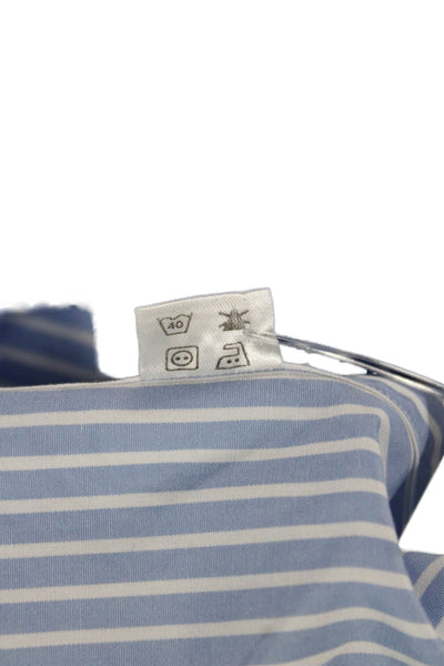 Ledbury Mens Striped Button Down Shirt Sky Blue White Size 15.5 39
