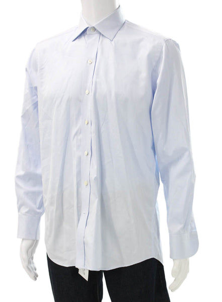 Ledbury Mens Long Sleeves Button Down Dress Shirt Sky Blue Size 15.5 39