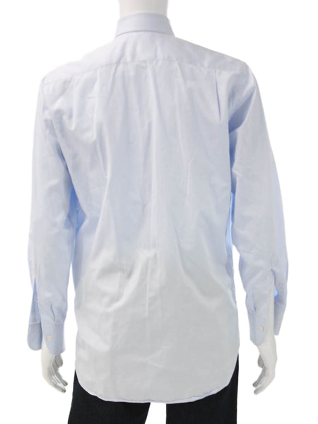 Ledbury Mens Long Sleeves Button Down Dress Shirt Sky Blue Size 15.5 39