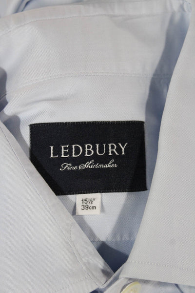 Ledbury Mens Long Sleeves Button Down Dress Shirt Sky Blue Size 15.5 39