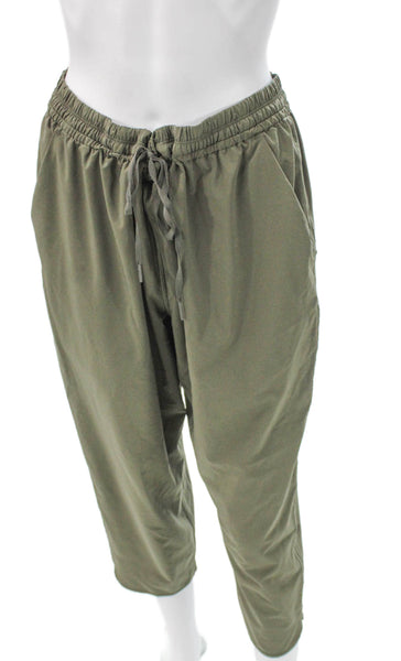 Lululemon Women Green Jogger Pants Recycled Polyester Drawstring Size 12