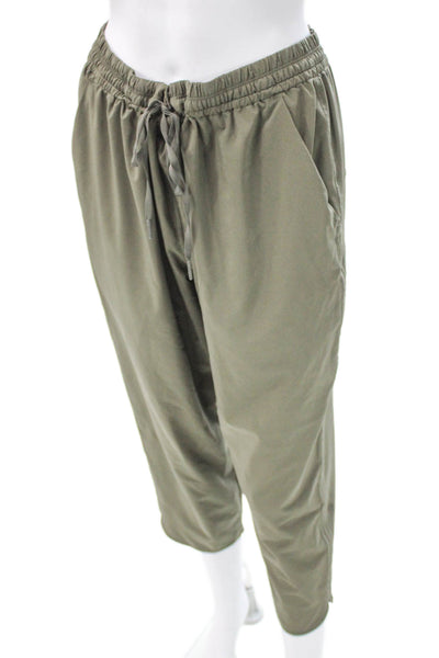 Lululemon Women Green Jogger Pants Recycled Polyester Drawstring Size 12