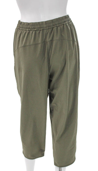 Lululemon Women Green Jogger Pants Recycled Polyester Drawstring Size 12