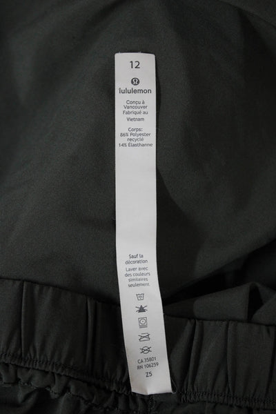 Lululemon Women Green Jogger Pants Recycled Polyester Drawstring Size 12