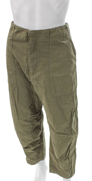 Rag & Bone Women Cargo Pants Green Cotton Button Size 10