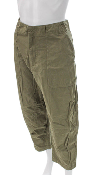 Rag & Bone Women Cargo Pants Green Cotton Button Size 10