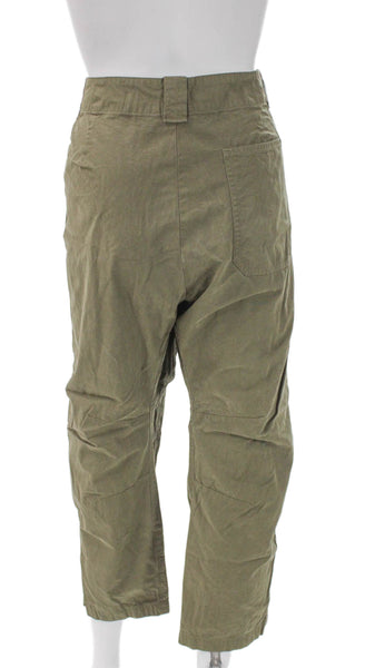 Rag & Bone Women Cargo Pants Green Cotton Button Size 10