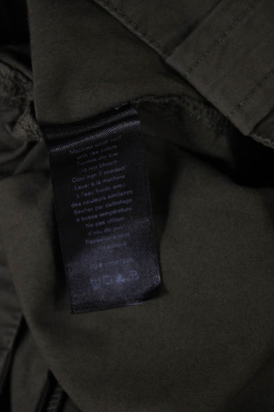Rag & Bone Women Cargo Pants Green Cotton Button Size 10