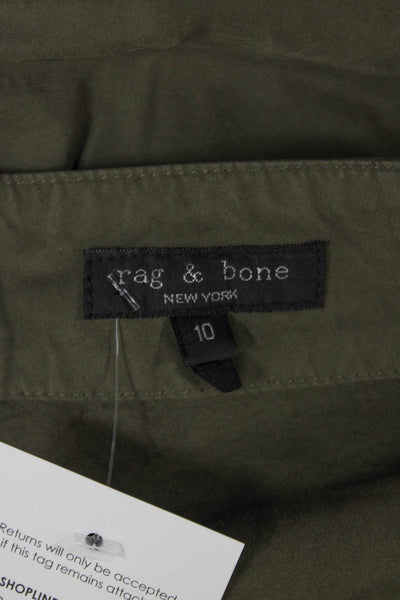 Rag & Bone Women Cargo Pants Green Cotton Button Size 10