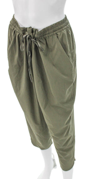 Lululemon Women Cropped Pants Green Drawstring Recycled Polyester Size 12