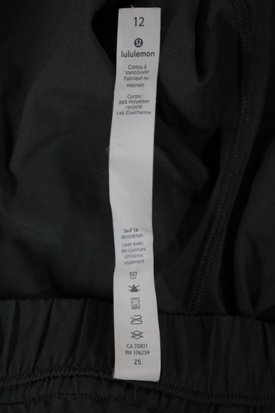 Lululemon Women Cropped Pants Green Drawstring Recycled Polyester Size 12