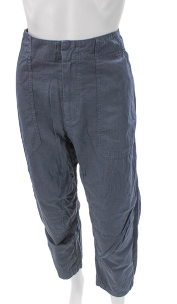 Rag & Bone Women Ankle Pants Blue 100% Cotton Button Inseam 27 Size 8