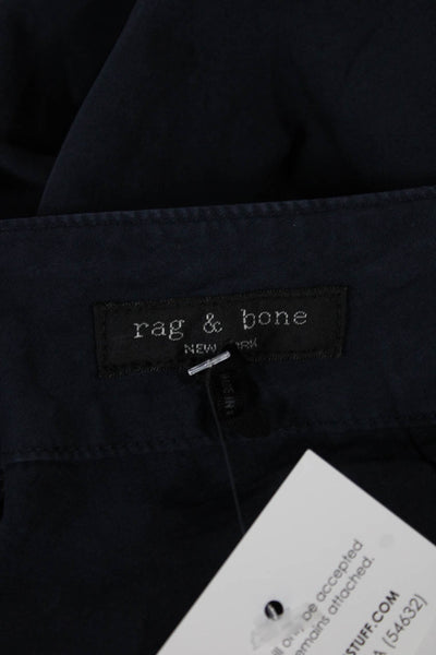 Rag & Bone Women Ankle Pants Blue 100% Cotton Button Inseam 27 Size 8