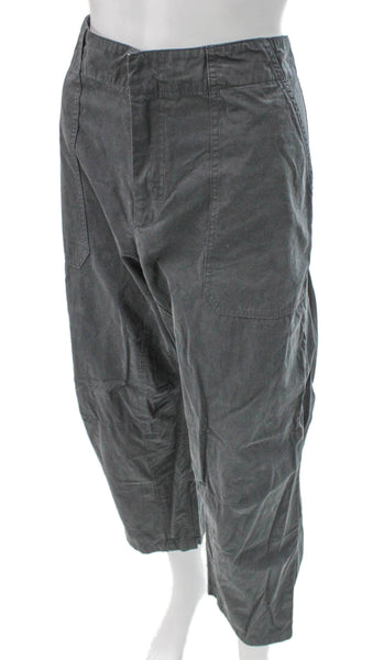 Rag & Bone Women Gray Cotton Cargo Pants Button Fly 27in Inseam Size 10
