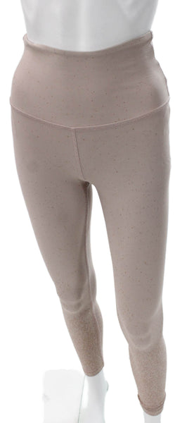 Beyond Yoga Womens Beige Spotted Polyester Ankle Leggings Pull On Size S