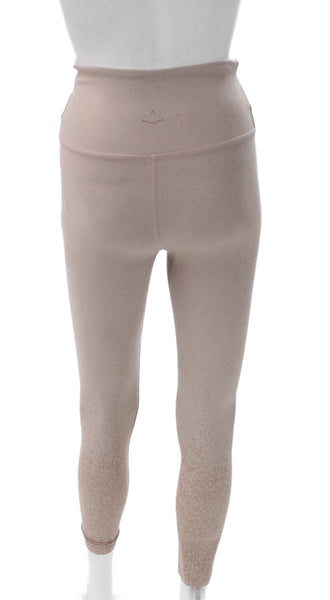 Beyond Yoga Womens Beige Spotted Polyester Ankle Leggings Pull On Size S