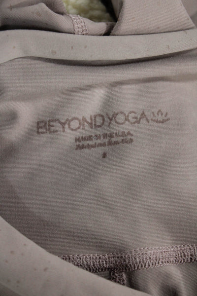 Beyond Yoga Womens Beige Spotted Polyester Ankle Leggings Pull On Size S
