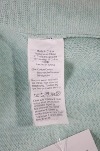 J Crew Womens Cardigan Green Cotton Round Neck Long Sleeve Size S