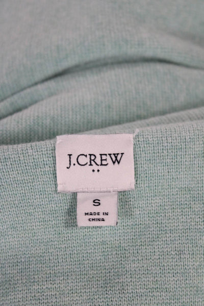 J Crew Womens Cardigan Green Cotton Round Neck Long Sleeve Size S