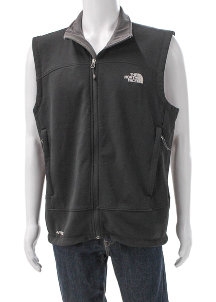 The North Face Mens Black Polyester Zip Vest Size L