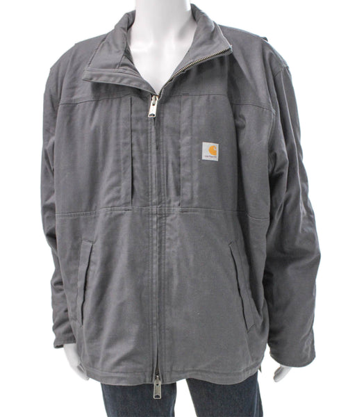 Carhartt Mens Gray Zip Jacket Size 2XL