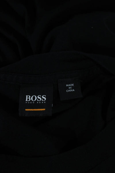 Boss Hugo Boss Mens Black Cotton Crew Neck Thistle Graphic Tee Size M