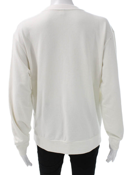 Uniqlo Unisex Pullover Sweatshirt White Crew Neck Size S