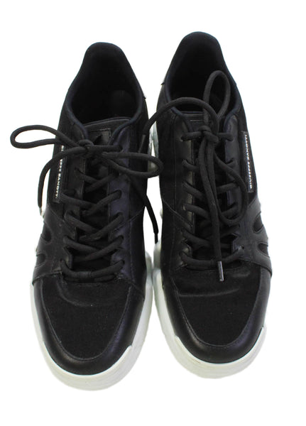 Giuseppe Zanotti Womens Leather Satin Talon Sneakers Black Size 39.5 9.5