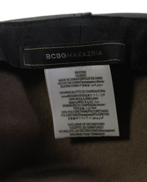 BCBG Max Azria Womens Faux Leather Contrast Western Hat Beige Black