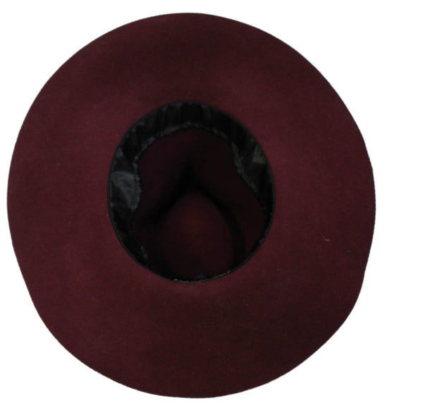 Scala Womens Feather Trim Western Hat Red Wool Size One Size